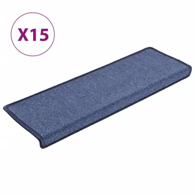 vidaXL Preproge za stopnice 15 kosov 65x25 cm modre