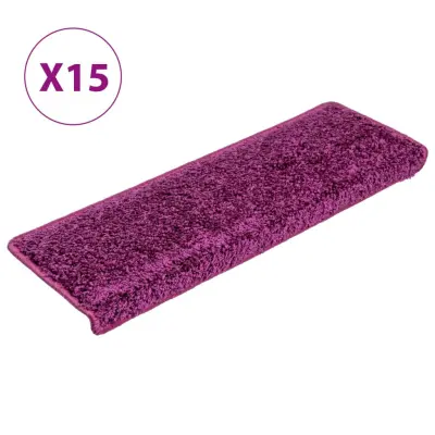 vidaXL Preproge za stopnice 15 kosov 65x21x4 cm vijolične