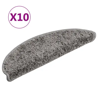 vidaXL Preproge za stopnice 10 kosov 56x17x3 cm sive