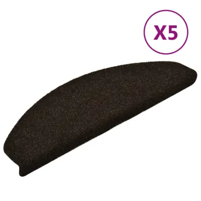 vidaXL Samolepilne preproge za stopnice 5 kosov temno rjave 65x21x4cm