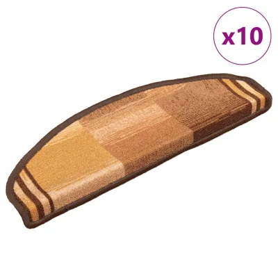 vidaXL Samolepilne preproge za stopnice 10 kosov 65x21x4 cm rjave