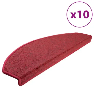 vidaXL Preproge za stopnice 10 kosov 65x24x4 cm bordo rdeče