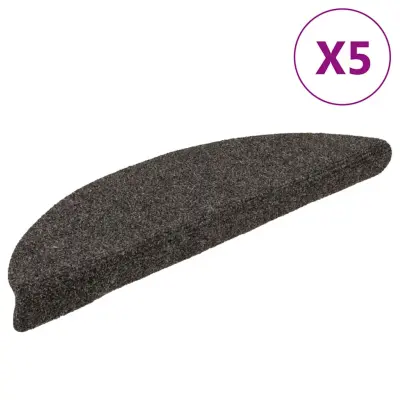 vidaXL Samolepilne preproge za stopnice 5 kosov antracit 56x17x3 cm