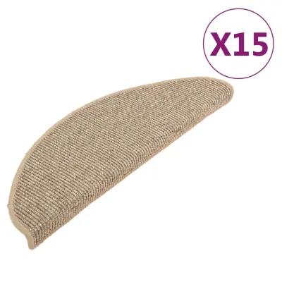 vidaXL Samolepilne preproge za stopnice 15 kosov temno bež 65x21x4 cm