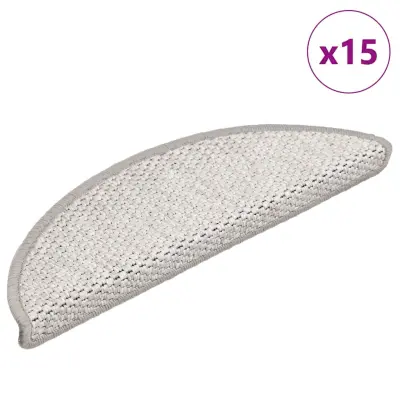 vidaXL Samolepilne preproge za stopnice sisal 15 kosov 56x17x3 cm