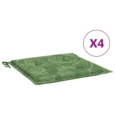 vidaXL Blazine za stole 4 kosi vzorec listja 40x40x4 cm tkanina