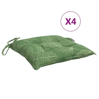 vidaXL Blazina za stol 4 kosi vzorec z listi 40x40x7 cm blago