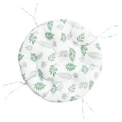 vidaXL Okrogla blazina vzorec listja Ø 60 x 11 cm oxford tkanina