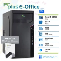 PCPLUS e-Office i5-14400/16GB/1TB NVMe SSD/W11 Pro/Office Home & Business namizni računalnik