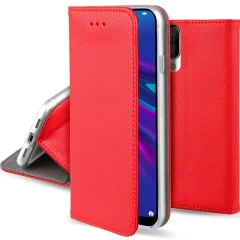 MOOZY rdeča pametna magnetna preklopna torbica za telefon Huawei Y6 2019