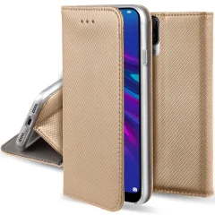 MOOZY zlata pametna magnetna preklopna torbica za telefon Huawei Y6 2019