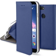 MOOZY temno modra pametna magnetna preklopna torbica za telefon Huawei P Smart