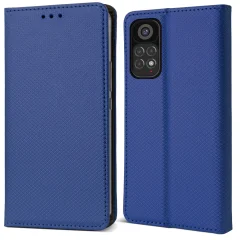 MOOZY temno modra pametna magnetna preklopna torbica za telefon Xiaomi Redmi Note 11 Pro 5G/4G