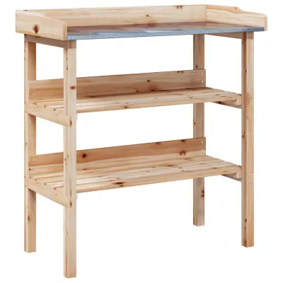 vidaXL Miza za rastline s policami 78x38x82,5 cm trden les jelke