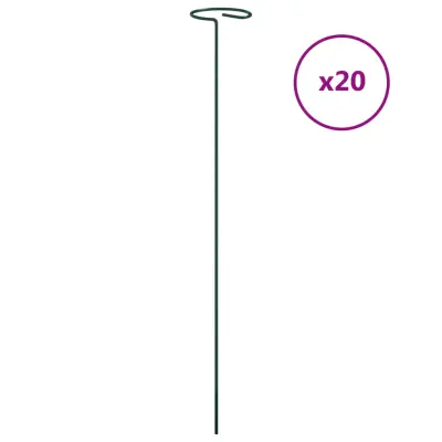 vidaXL Oporni stebri za vrtne rastline 20 kosov zeleni 40 cm jeklo