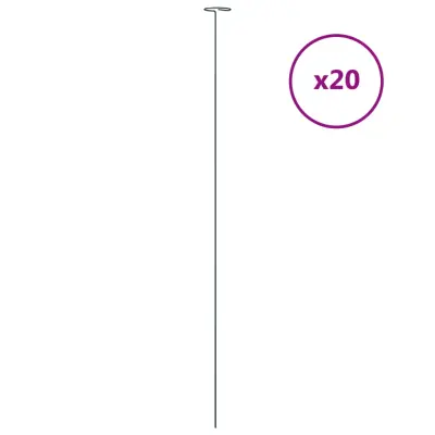 vidaXL Oporni stebri za vrtne rastline 20 kosov zeleni 91 cm jeklo