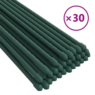 vidaXL Oporni stebri za vrtne rastline 30 kosov zeleni 180 cm jeklo