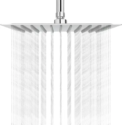 Rain Shower Head, NearMoon High Flow Stainless Steel Square Rain Shower Head, High Pressure Design Provides a Great Shower Experience Even at Low Wate