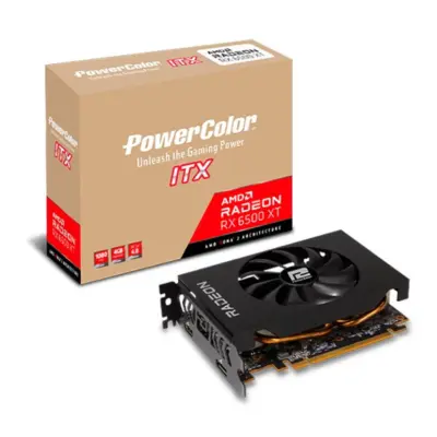 PowerColor Radeon RX 6500 XT 4GB | ITX | HDMI | DisplayPort | AXRX 6500XT 4GBD6-DH | Grafična kartica