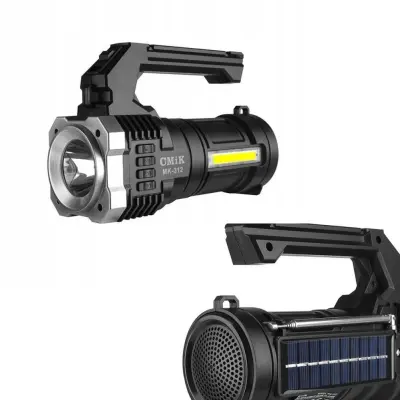 4v1 aku. solarna ročna svetilka FM bluetooth zvočnik USB SD