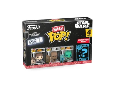 Funko Bitty Pop! Star Wars - Han Solo , Chewbacca , Greedo in Mini SINYYSY SREČA SREČA - 0,9 -palčna (2,2 cm) zbirateljska - Priložena zaslonska polic