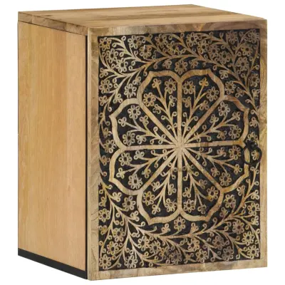 vidaXL Stenska kopalniška omarica 38x33x48 cm trden mangov les