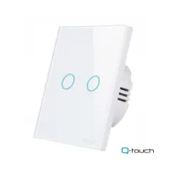 Dvojno stekleno stikalo na dotik Q-touch belo