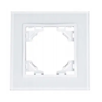 Enojni stekleni okvir za vtičnico Quadra bel