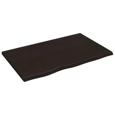 vidaXL Kopalniški pult temno rjav 80x50x2 cm trdna hrastovina