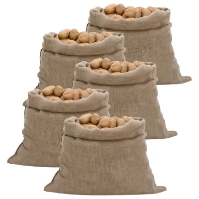 vidaXL Vreče iz jute 5 kosov 100x110 cm 100 % juta 220 gsm