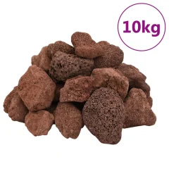 vidaXL Vulkanski kamen 10 kg rdeč 5-8 cm