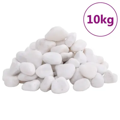 vidaXL Polirani kamenčki 10 kg beli 2-5 cm