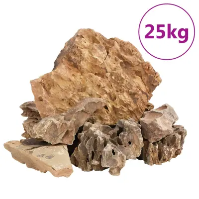 vidaXL Zmajev kamen 25 kg rjavi 5-30 cm