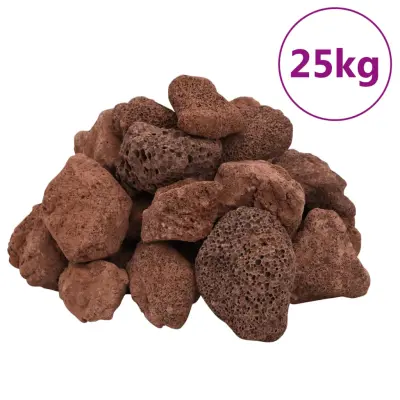 vidaXL Vulkanski kamen 25 kg rdeč 5-8 cm