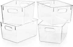 Plastični zabojniki za shranjevanje – kot nalašč za kuhinjsko organizacijo ali shranjevanje v shrambi – organizator hladilnika, organizacija shrambe in posode za shranjevanje, organizator om