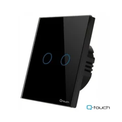 Dvojno stekleno stikalo na dotik Q-touch črno