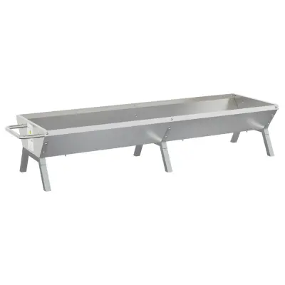 vidaXL Pladenj za žar srebrn 158x42x31 cm nerjaveče jeklo