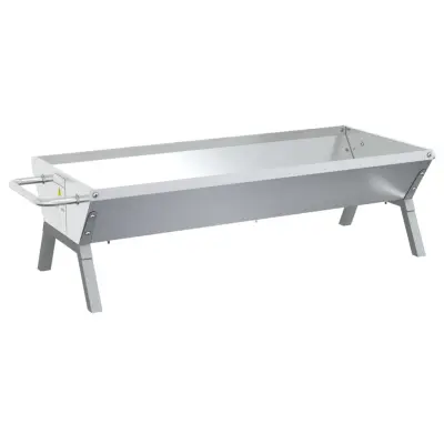 vidaXL Pladenj za žar srebrn 118x42x30,5 cm nerjaveče jeklo