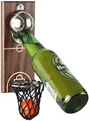 Basketball bottle opener with lid collector catcher basketball beer bottle opener is a perfect gift for men basketball and beer lovers, suitable for k