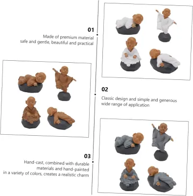 Monk Landscape Decoration Miniature Ornaments Car Dashboard Accessories Outdoor Statues Miniature Monk Figures Mini Sand Garden Accessories Happy Budd