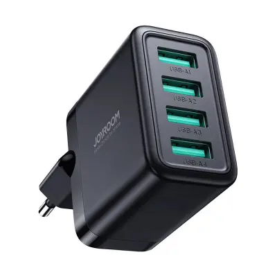 Joyroom omrežni polnilec JR-TCN03, 4,8 A (EU) 4 USB (črn)