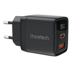 GAN3 USB-A USB-C PD35W polnilec Choetech PD6052 (črn)