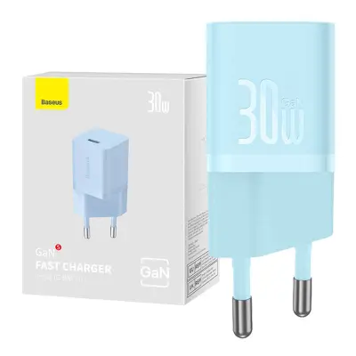Baseus GaN5 30W mini omrežni polnilec (modri)