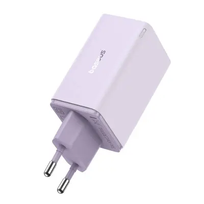 Baseus GaN6 Pro omrežni polnilnik, 2xUSB-C + 2xUSB, 65W (vijolična)