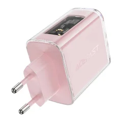 Acefast A45 omrežni polnilnik, 2x USB-C, 1xUSB-A, 65W PD (roza)