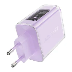 Acefast A45 omrežni polnilec, 2x USB-C, 1xUSB-A, 65W PD (vijolične barve)