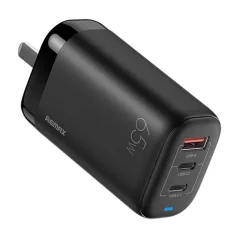 Remax ameriški/kitajski omrežni polnilec, RP-U55, 2x USB-C, USB, 65W (bela)