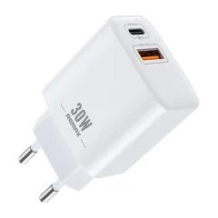 Remaxov omrežni polnilnik, RP-U82, USB, USB-C 30W (bel)