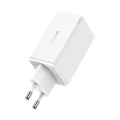 Baseus GaN6 Pro omrežni polnilnik, 2xUSB-C + 2xUSB, 65W (bela)