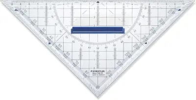 Ravnilo trikotnik geo z držalom 22cm pvc staedtler